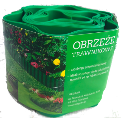 Obrzeże zielone faliste 10 cm x 9 m