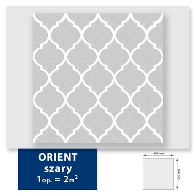 Kaseton dekoracyjny Orient Szary 50 x 50 cm