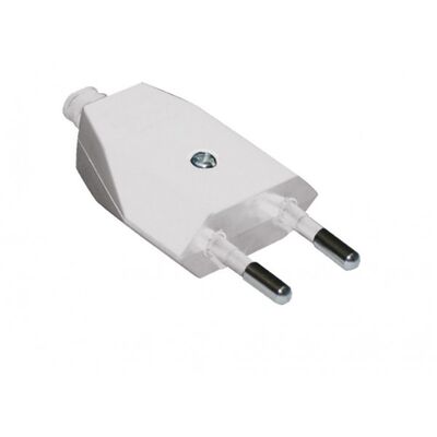 Wtyczka bez uziemienia płaska 6 A biała ELEKTRO