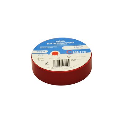 Taśma izolacyjna wodoodporna 0,13 mm x 15 mm x 10 m czerwona ELEKTRO