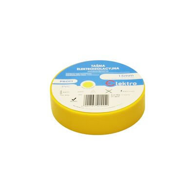 Taśma izolacyjna wodoodporna 0,13 mm x 15 mm x 10 m żółta ELEKTRO