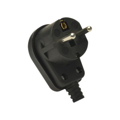 Wtyczka z uziemieniem kątowa 16 A czarna ELEKTRO