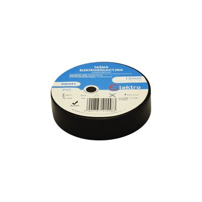 Taśma izolacyjna wodoodporna 0,13 mm x 15 mm x 10 m czarna ELEKTRO