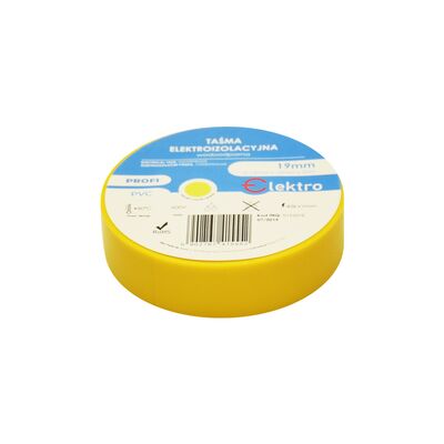 Taśma izolacyjna wodoodporna 0,13 mm x 19 mm x 20 m żółta ELEKTRO