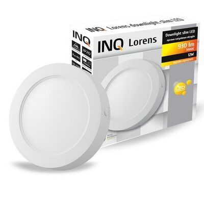 Oprawa downlight natynkowa LORENS 12W 830 930lm IP20 slim biała INQ