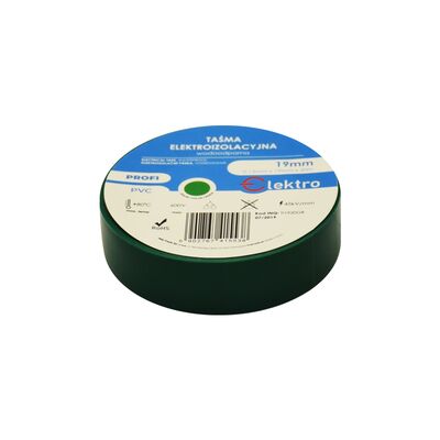 Taśma izolacyjna wodoodporna 0,13 mm x 19 mm x 20 m zielona ELEKTRO