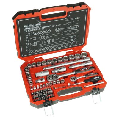 Zestaw kluczy nasadowych CrV 72 szt. 16x1/2", 10x1/4"