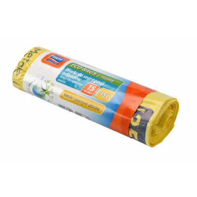 Worki do segregacji z taśmą 35L, 15 szt. żółte (plastiki)