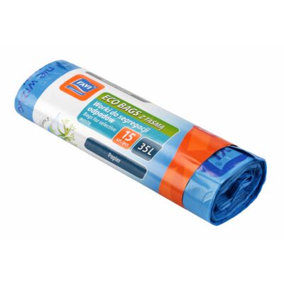 Worki do segregacji z taśmą 35L, 15 szt. niebieskie (papier)