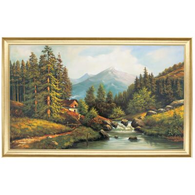 Reprodukcja obrazu w złotej ramie 60 x 100 cm