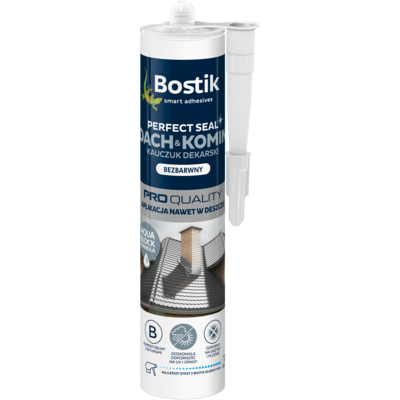 Uszczelniacz kauczukowy dekarski PERFECT SEAL DACHKOMIN transparentny 280 ml Bostik