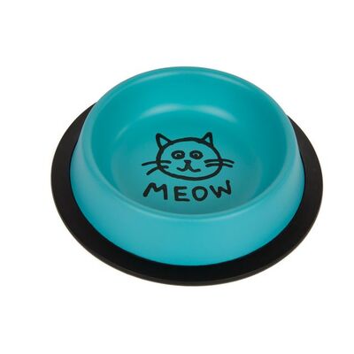 Miska metal na gumie dla kota MEOW 0,47 l niebieska CHICO