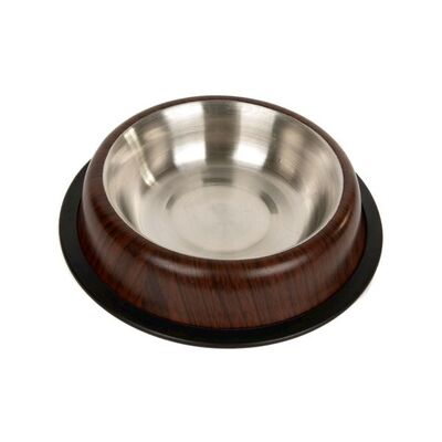 Miska metal na gumie DREWNO 0,95 l