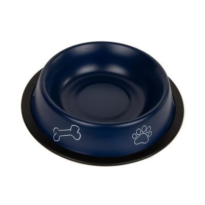 Miska metal na gumie KOSTKA/ŁAPKA 0,95 l granat