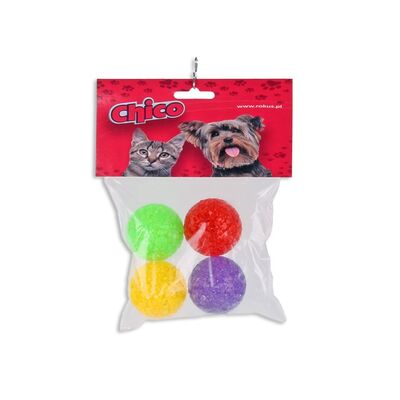 Zabawka dla kota piłeczki brokat 4 cm opak. 4 szt. CHICO