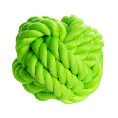 Zabawka dla psa sznur piłka 7,6 cm zielona CHICO