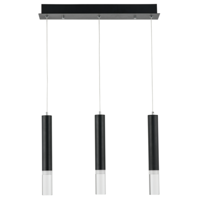 Lampa wisząca Gwen 3 płomienna czarna