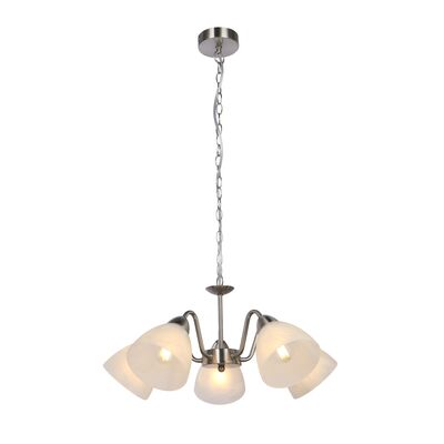 Lampa wisząca Bega 5 płomienna nikiel mat E14