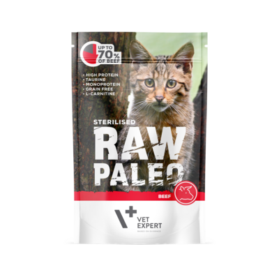 Karma kot sterilised wołowina 100 g Raw Paleo Vet expert