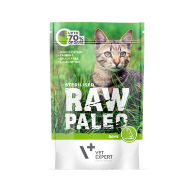 Karma kot sterilised dziczyzna 100 g Raw Paleo Vet expert