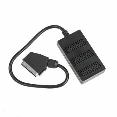 Rozdzielacz wtyk - 3 gniazda scart 21 stykowe