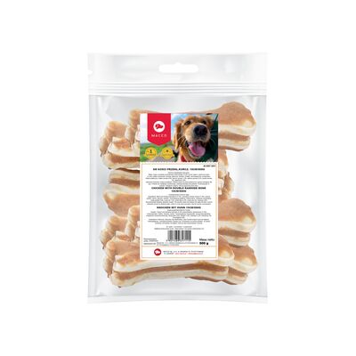 Karma uzupełniająca dla psów kości przekładane kurczakiem 10 cm 500 g Maced