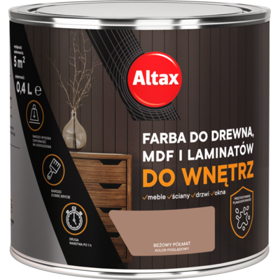 Farba do drewna, mdf, laminat 400 ml beżowy ALTAX
