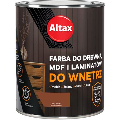 Farba do drewna, mdf, laminat 750 ml brąz ALTAX