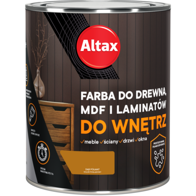 Farba do drewna, mdf, laminat 750 ml dąb ALTAX
