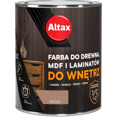 Farba do drewna, mdf, laminat 750 ml beżowy ALTAX