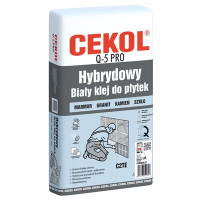 Hybrydowy biały klej do płytek i kamienia Q-5 PRO 20 kg CEKOL