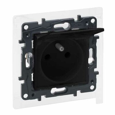 Gniazdo pojedyncze IP44 2P+Z czarny mat Niloe Step
