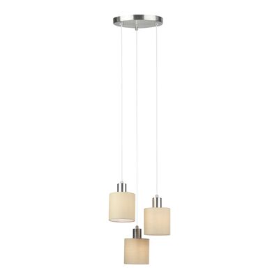 Lampa wisząca Natina E14 3x25 W brązowy/chrom satyna