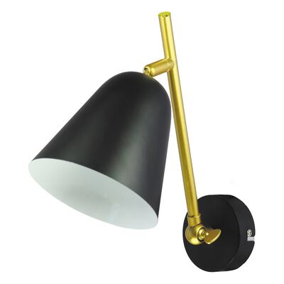Kinkiet Alder E14 1x40 W IP20 czarny/złoty/biały