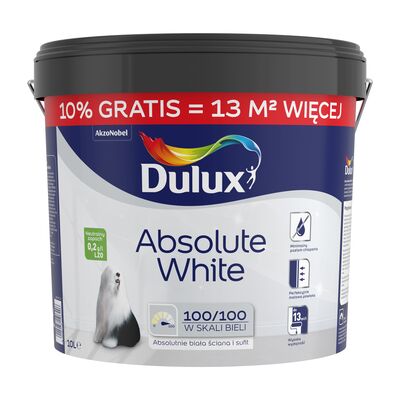 Farba akrylowa absolute white 10 l Dulux