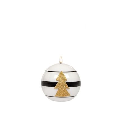 Świeca kula K-3 Christmas Light 8 cm lakier biała
