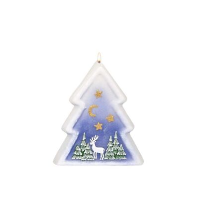 Świeca choinka B-110 Santa’s Reindeer mat granat