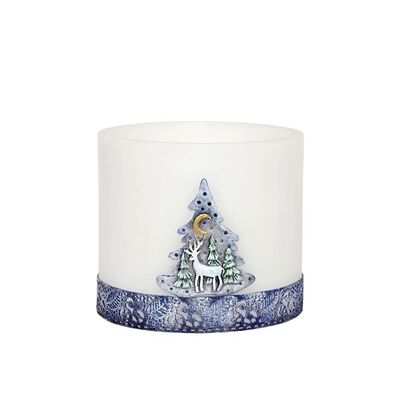 Lampion owal 135 x 145 Santa’s Reindeer granat