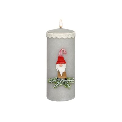 Świeca klubowa KL-5 150 x 58 Little Santa matowa jasny popiel