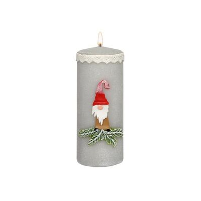 Świeca klubowa KL-5 150 x 58 Little Santa matowa jasny popiel