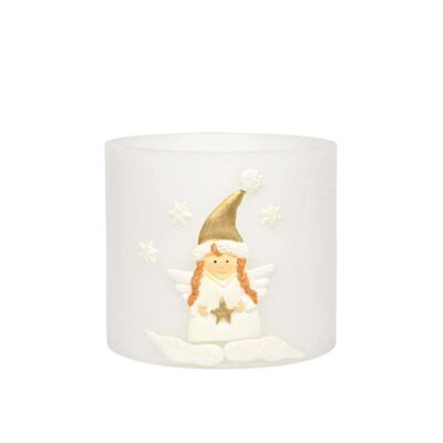 Lampion owal 135 x 145 Winter Angel biały