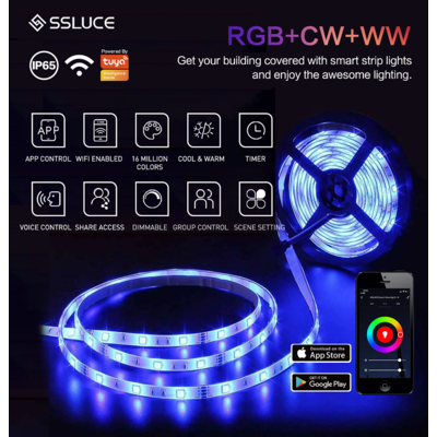 Zestaw LED RGB Wi-FI 3 m Smart Tuya IP65 + CCT + Dim 12V