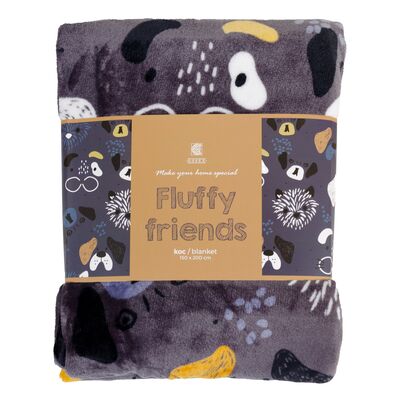 Koc Fluffy Friends 150 x 200 cm ciemny szary