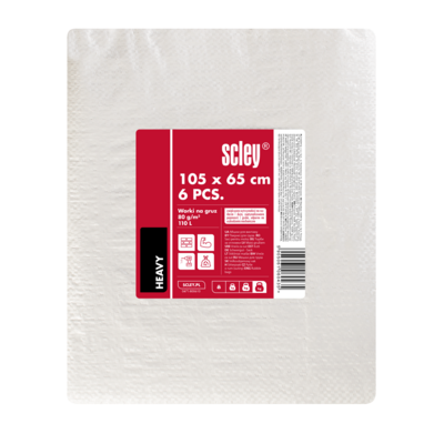 Worki 110 l 80g/m² biały 6 sztuk Scley