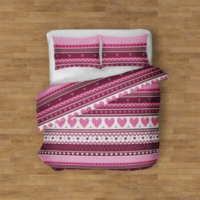 Pościel z microfibry Darling 160 x 200 cm ciemny róż