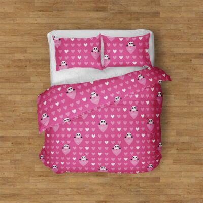 Pościel z microfibry Darling 160 x 200 cm różowa