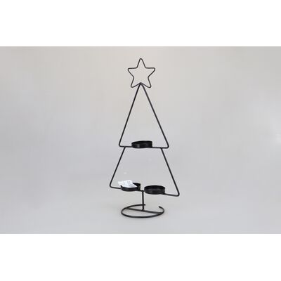 Świecznik metalowy 35 cm czarny