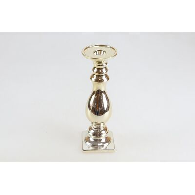 Świecznik ceramiczny 15 cm złoty