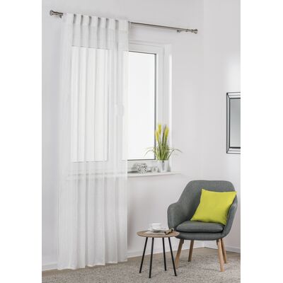 Firana z ukrytymi patkami GLOSSY 140 x 245 cm biała