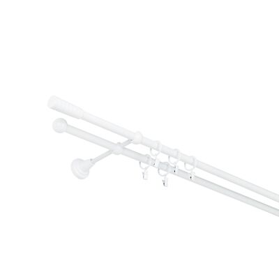 Karnisz podwójny 16/16 mm biały błysk 240 cm żabka picasso